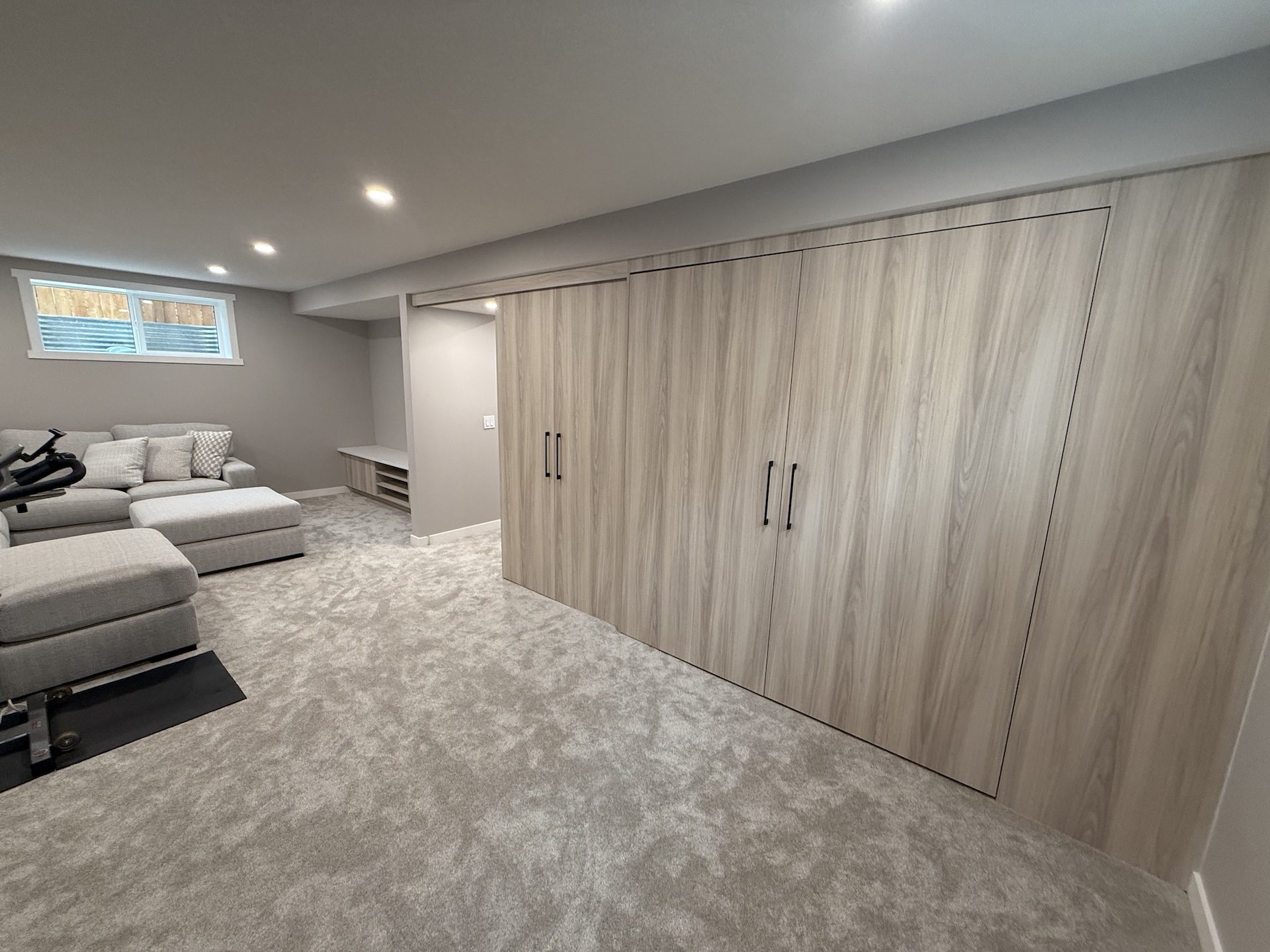 Full-height basement storage cabinetry