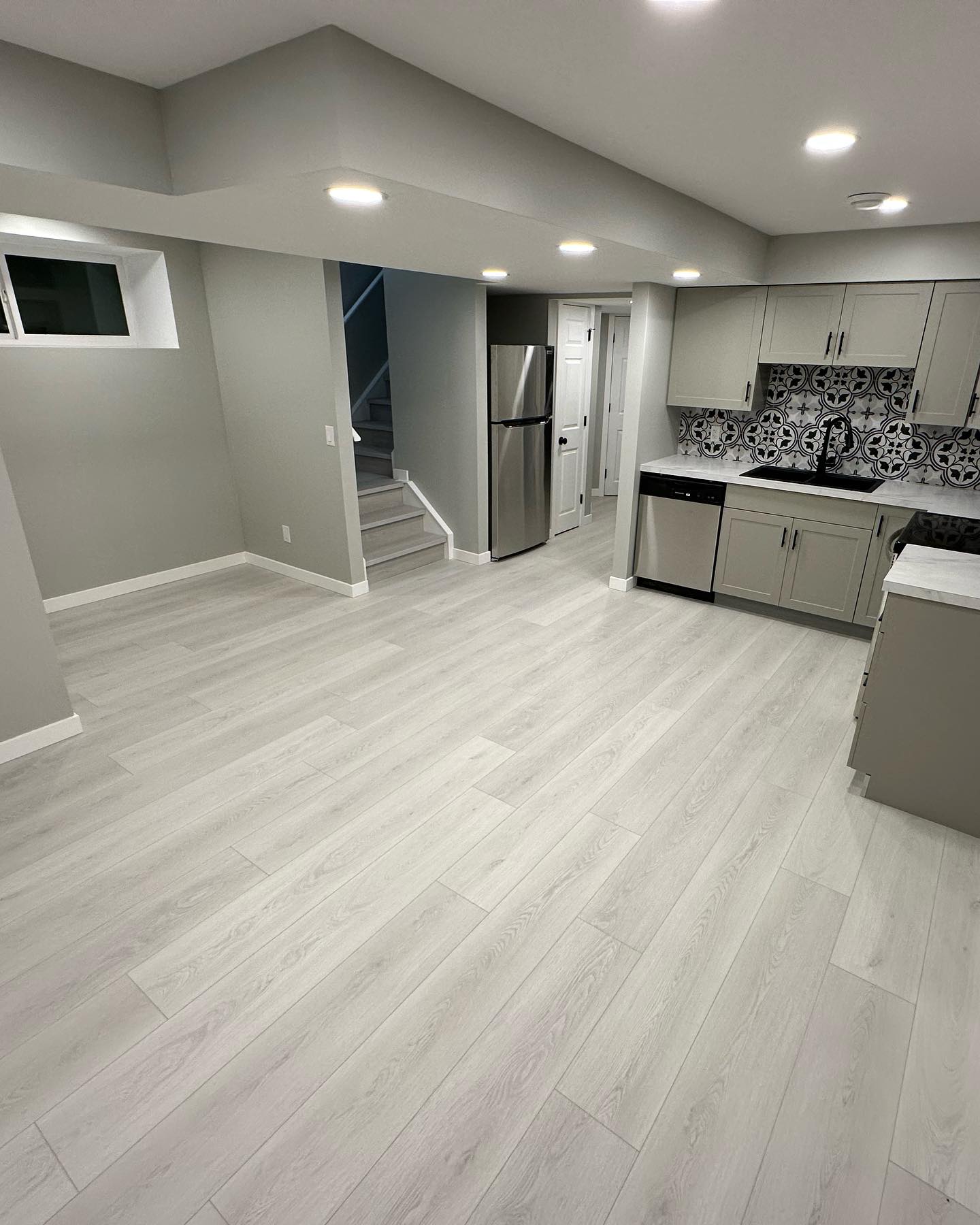 Compact basement suite kitchen